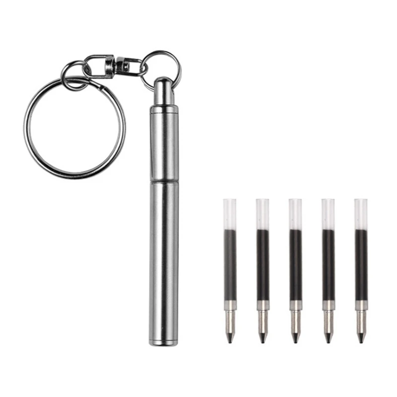 

Портативное кольцо для ключей телескопическая ручка из нержавеющей стали телескопическая Шариковая ручка для путешествий на открытом воздухе
