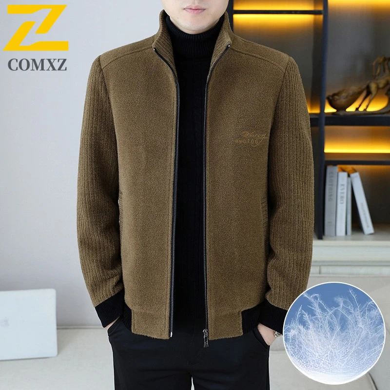 COMXZ Light Luxury Winter Jacket Thickened Embroidered Warm Ski Padded Jacket Business Windproof Quilted Jacket Men's Clothing