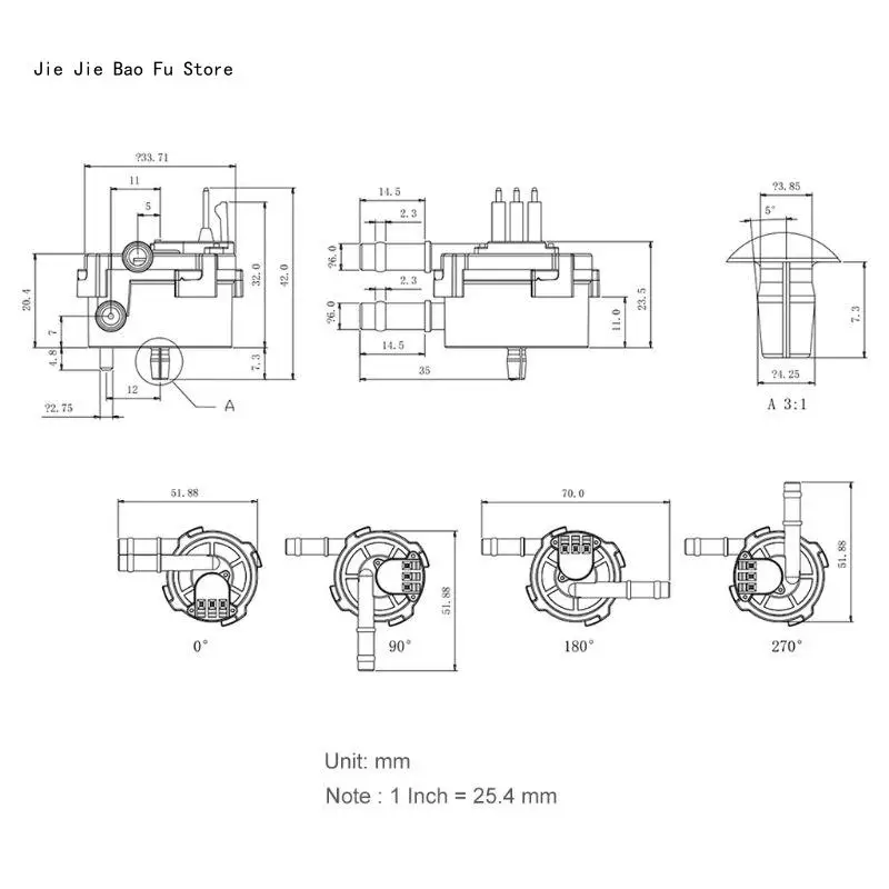 E8BD 5-18V 6mm 6mm Outer Diameter Hall Flowmeter for Coffee Machine Hot Water Purifier