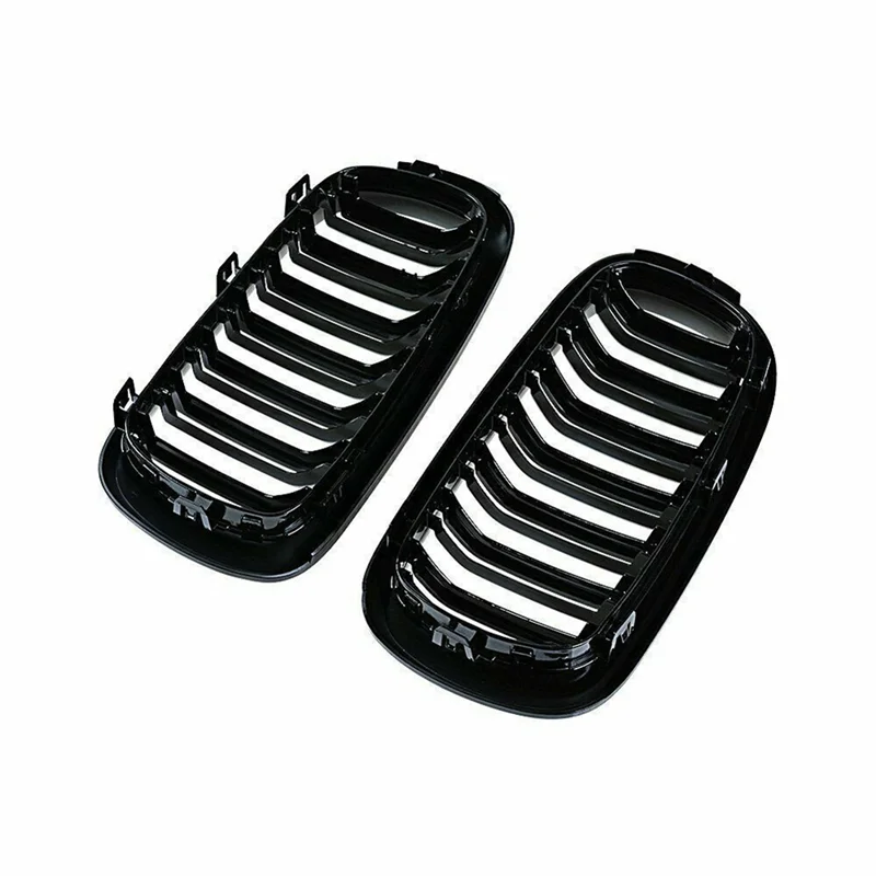 BMW F15 F16 X5 X6 F85 F86 2014-2018용 광택 블랙 프론트 범퍼 키드니 레이싱 그릴 카 더블 슬랫 그릴