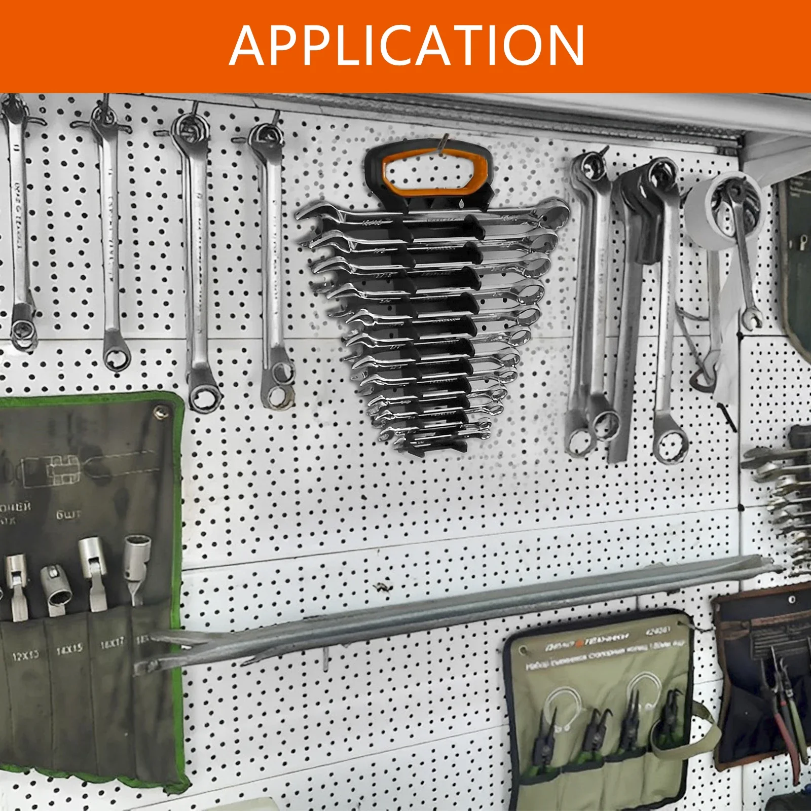 Wrench Organizer Wrench Holder Tool Organizer 2/4Pcs Tool Organizer Wrench Sorter Holder Wall-mounted Spanner Hand Tools Organizer Tray for Storing 5mm-27mm SAE Wrenches