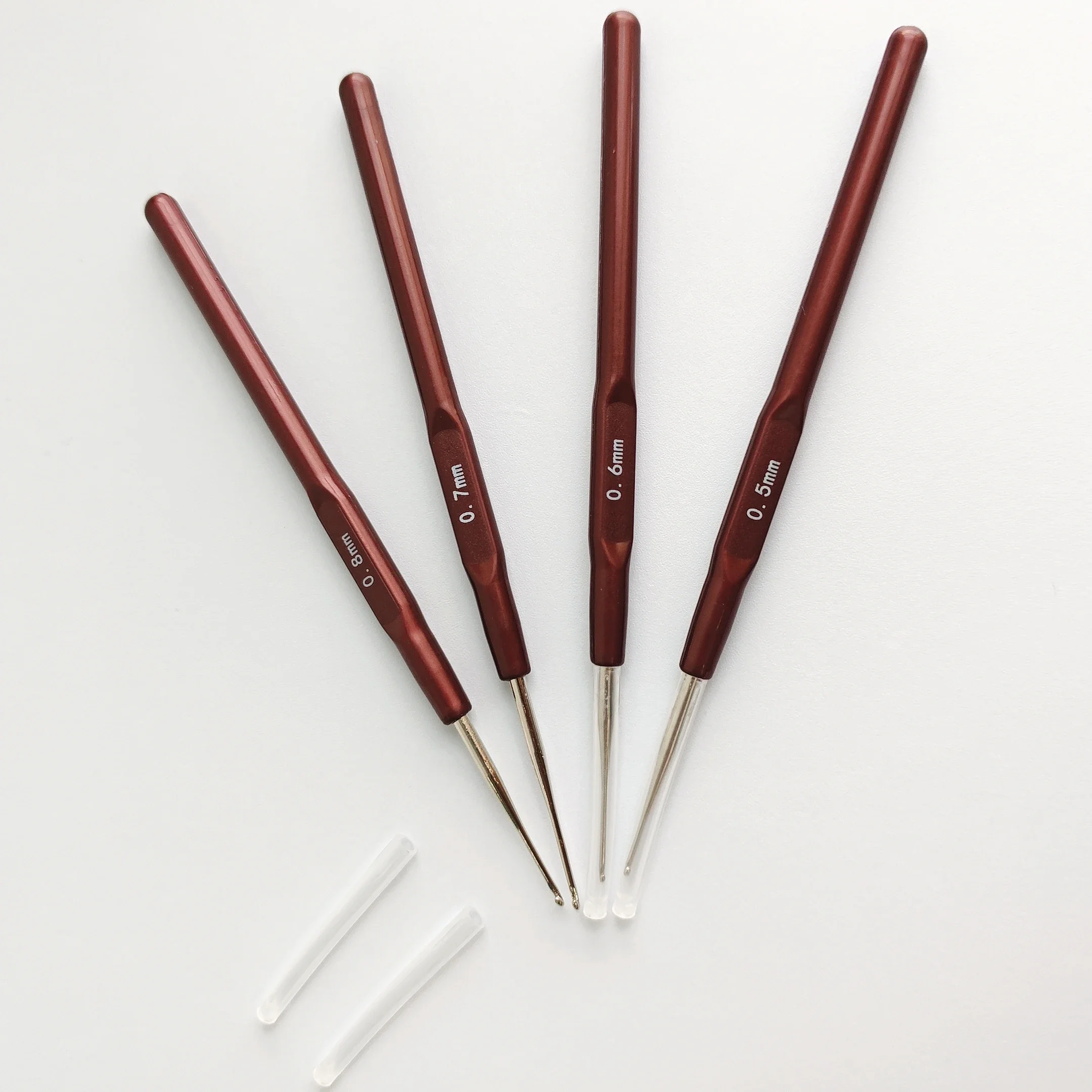 드레드락 헤어 위빙용 마이크로 크로셰 훅 - 금속 및 플라스틱 뜨개질 바늘 도구 0.5mm 0.6mm 0.7mm 0.8mm DIY