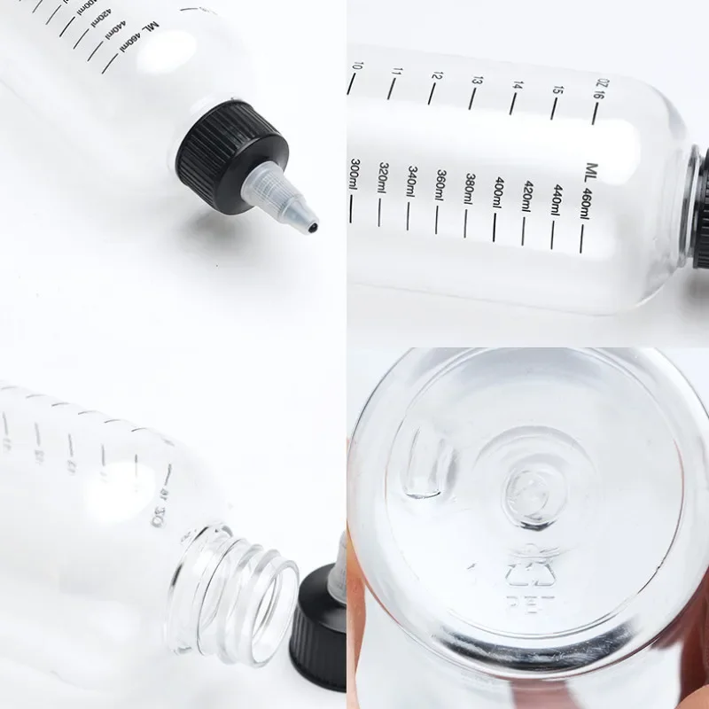 Sharp Pointed Bottle 30ML/50ML/100ML/230ML Plastic Experimental Equipment Capacity Dropper Bottle Twist Cap Teaching Pigment Ink