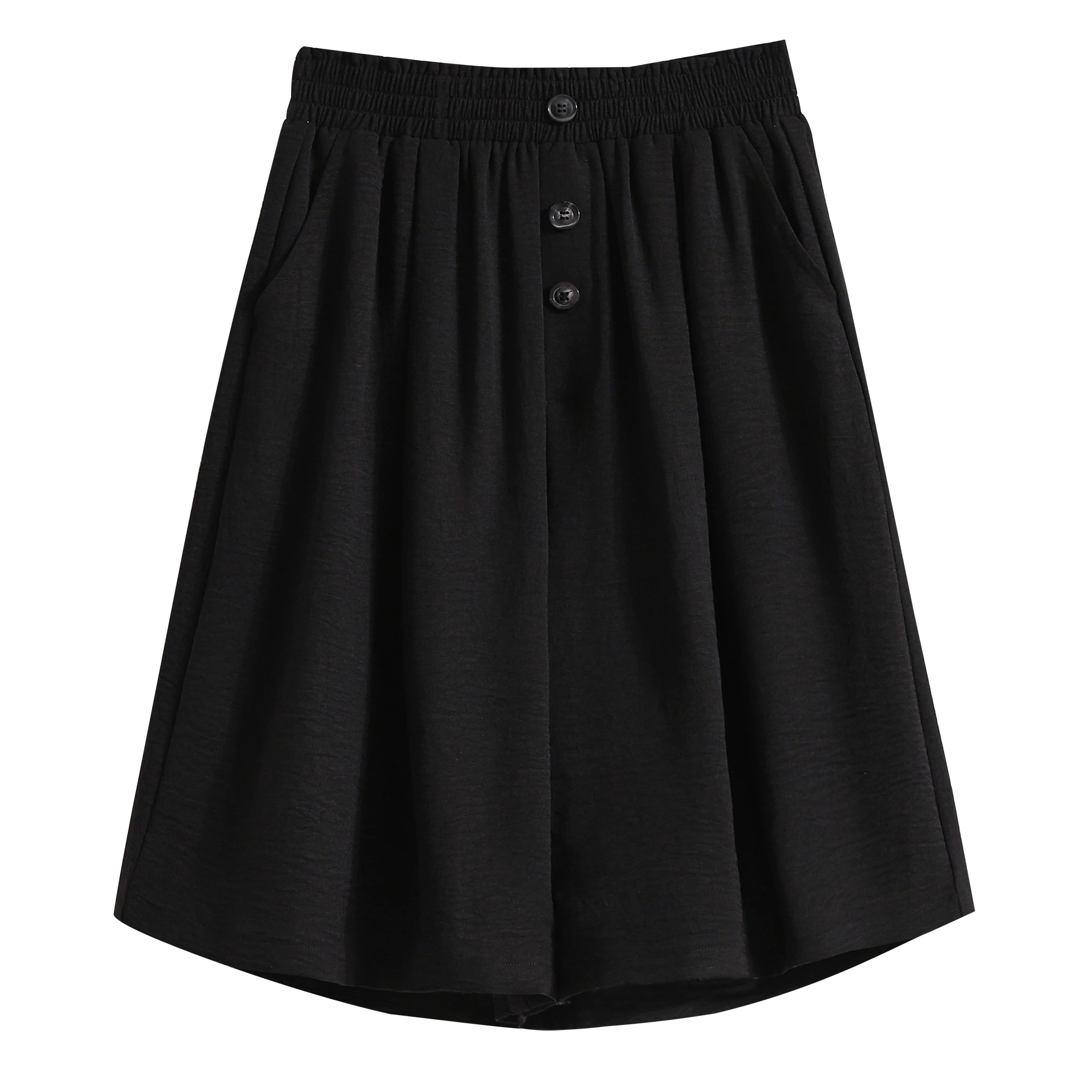 2023 Summer Thin Five Piece Middle Pants Shorts High Waist Wide Leg Women's Pants Skirt Pants Loose and Slim Large