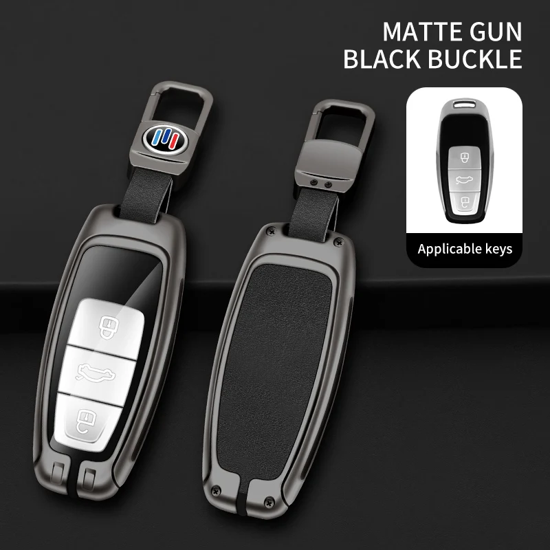 Zinc Alloy Car Remote Key Case Cover For Audi A6 A7 Q8 Q5 C8 D5 E tron