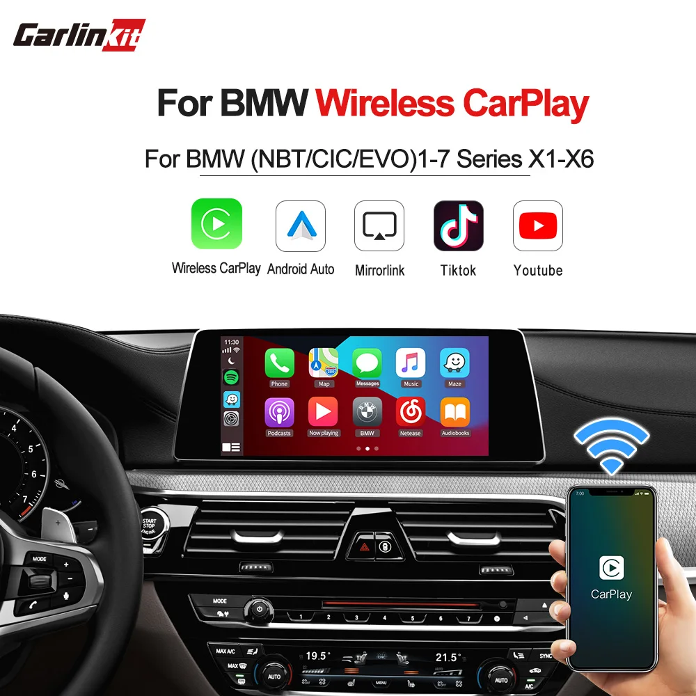 CarlinKit2.0 sem fio Carplay e Android Auto Módulo Box, Decodificador