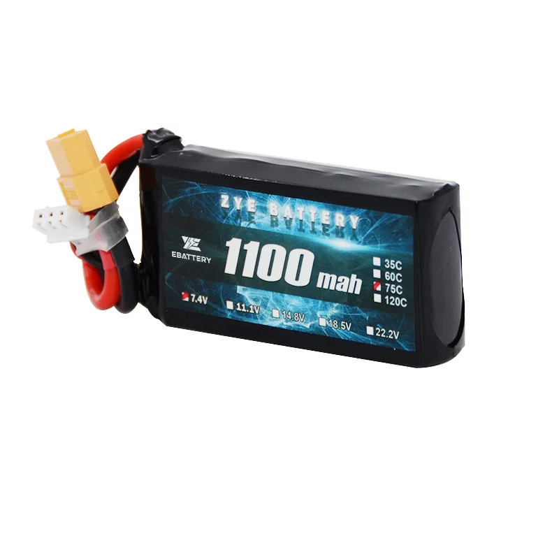 

ZYE 1100mah 75C 7.4V 2S aviation model dedicated lithium battery