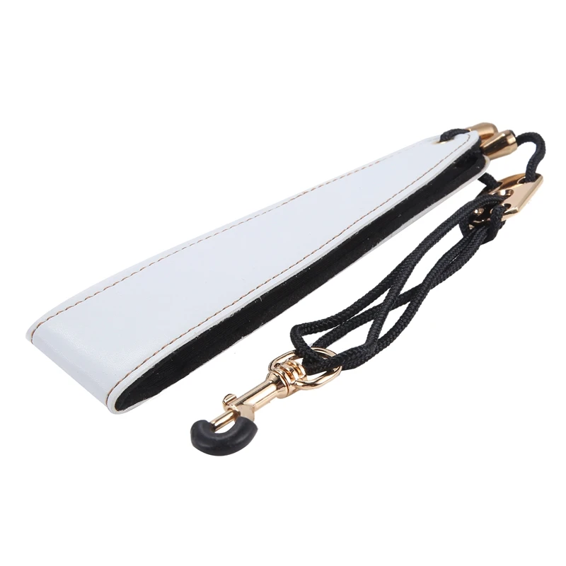 AA90-Saxophone Neck Strap, Alto Sax Neck Strap, Clarinet Strap White Leather Band
