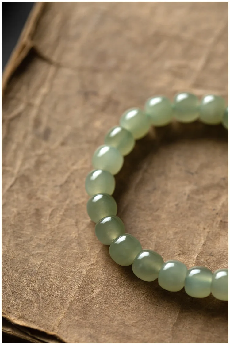 Hetian Jade 7mm Mit Lotus Blume Lotus String Armband Einzigen Kreis DIY frauen Armband hand Nephrit Material schmuck – Detail 16