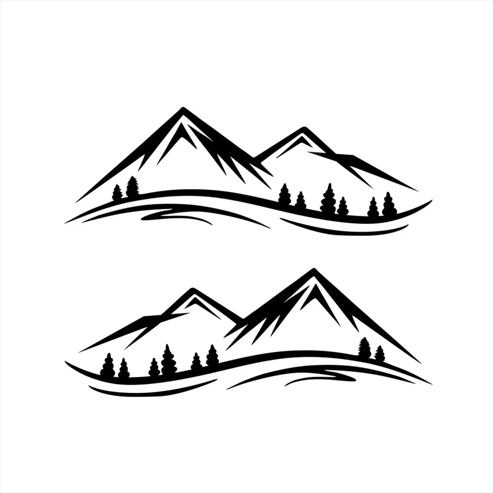 

Camping Outdoors Adventure Woods Graphic Mountains Camper Van SUV DecorationCar Window Door Vinyl Decals Decor
