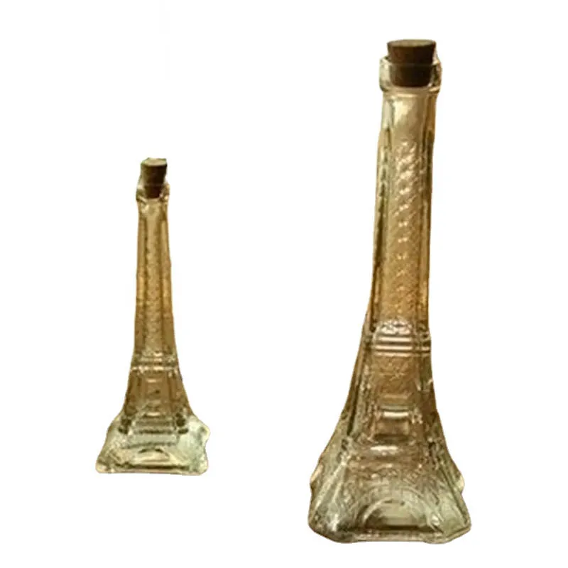 Zakka Eiffel Tower Clear Tiny Bottles Glass Vase Home Decoration Gift for Friend Children and Parents Decor 16 cm Height