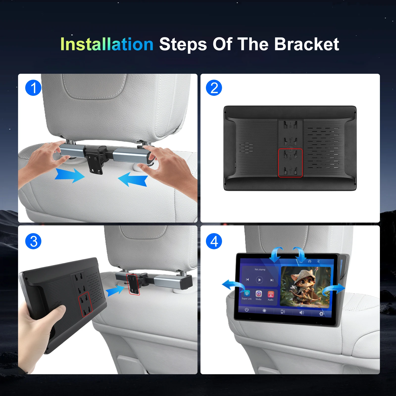 Podofo Carplay Auto-Multimediaplayer Online-Navigation Kabelloses Android Auto Mirror Link Mehrsprachiges Autoradio BT TF-Karte Superlink – Detail 17