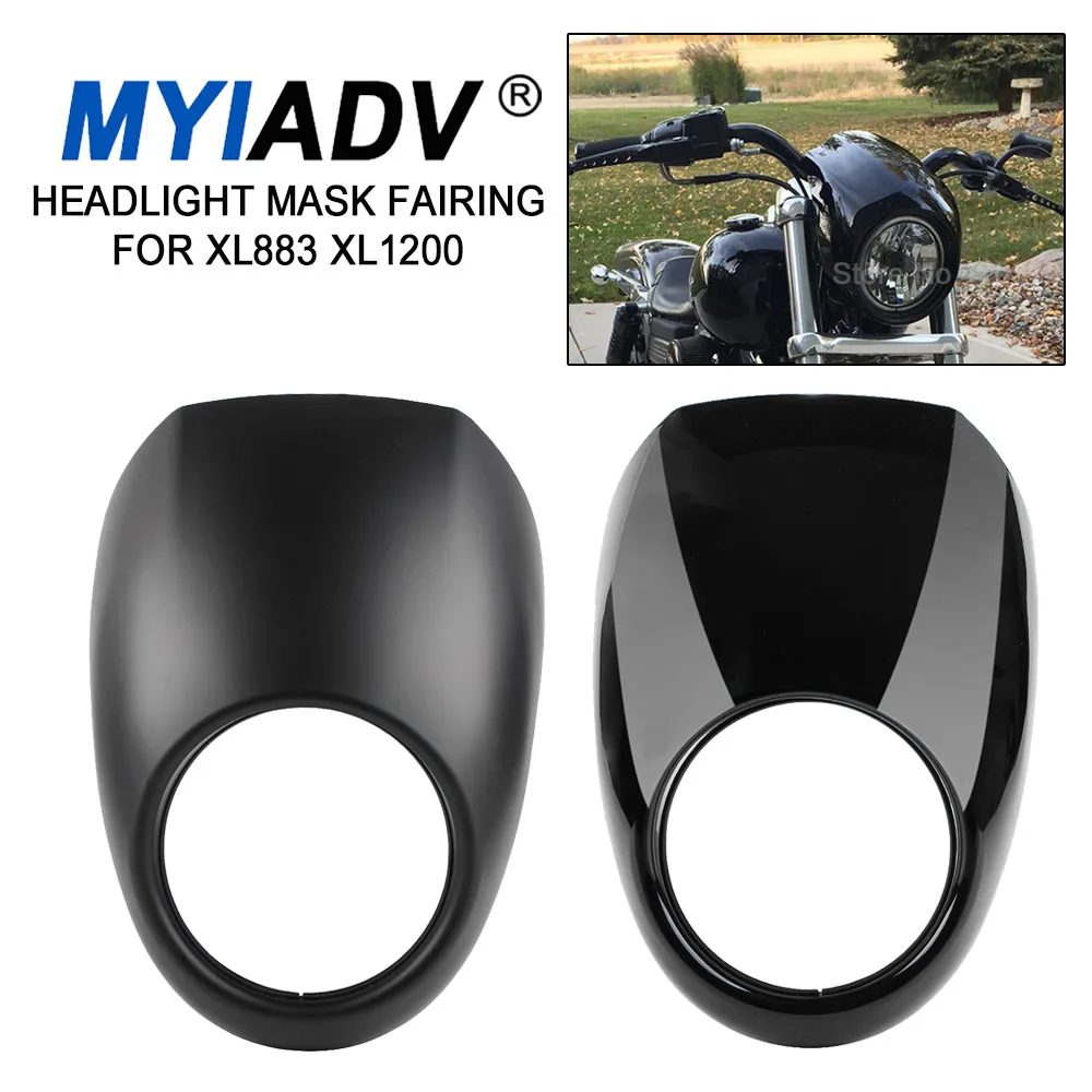

For Harley Sportster Dyna XL883 XL1200 XL 883 XL 1200 Motorcycle Headlight Mask Fairing Bezel Front Cowl Visor Fork Accessories