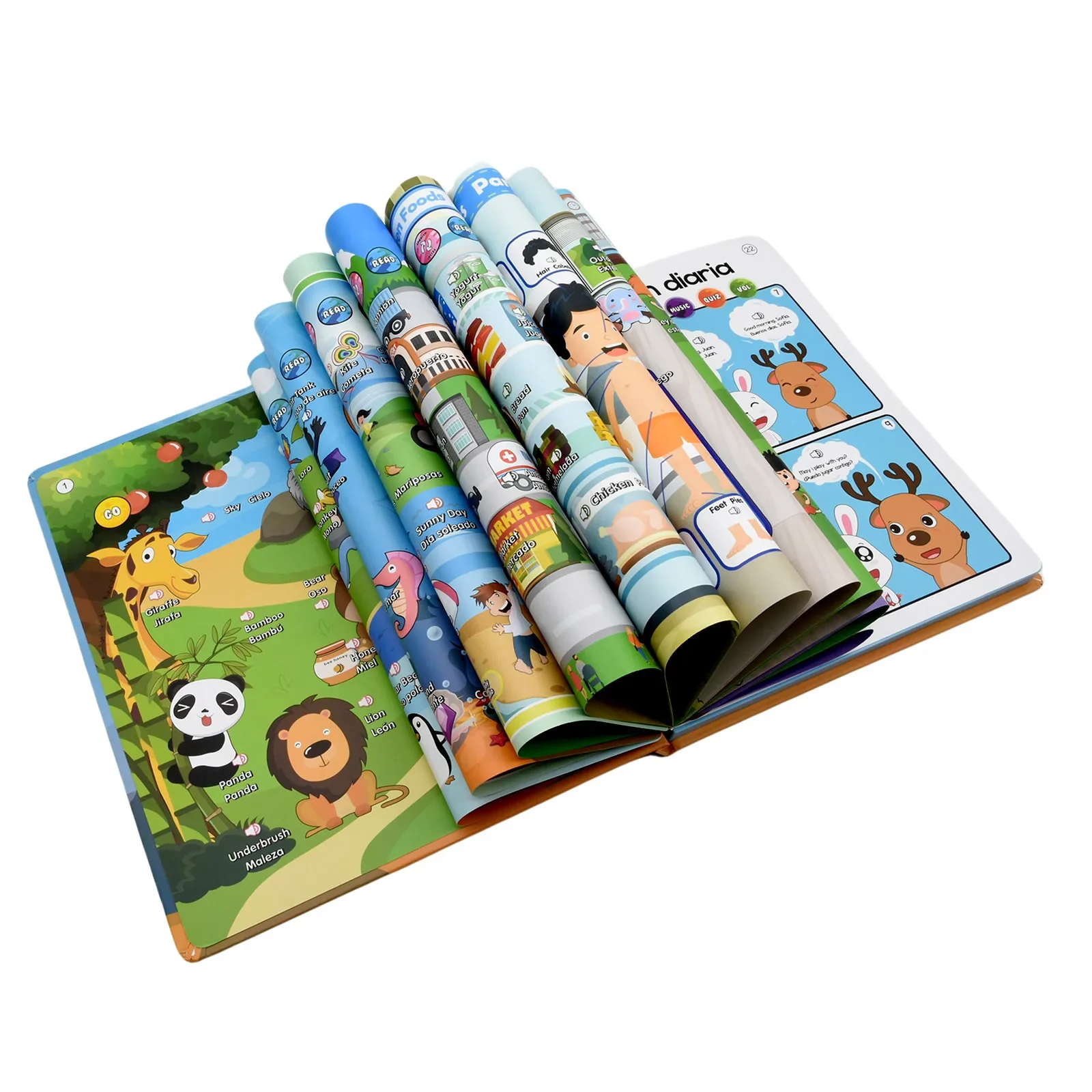 Montessori Spanish English Language Learning Machine Electronic Reading Books Toddler Baby Educational Toys Multifunction Ebook educational learning toy alphabet educational toys