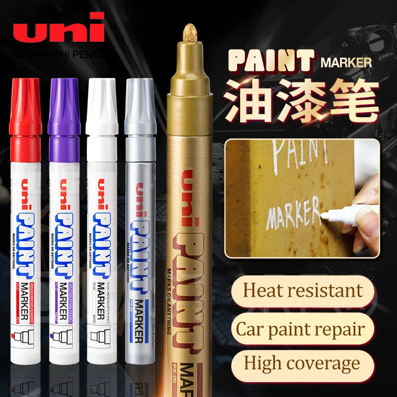 3 Pcs/Lot Uni Paint Pen Px-20 Poster Graffiti Painting Waterproof Oil-Based Permanent Marker Pen Art Supplies Stationery Posca