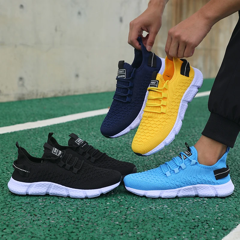 Couples Outdoor Running Sneakers Lightweight Breathable Mesh Casual Sneakers Non-slip Comfortable Men's Sneaker Tennis Zapatos