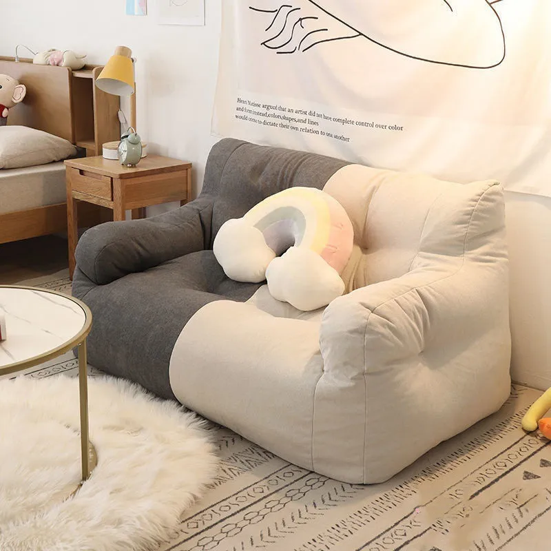 Apartment Giant Bean Bag Sofa Chair Cotton Linen Bedroom Lazy Sofa Couch Recliner Floor Seat Tatami Puff Armchair Corner Comfy