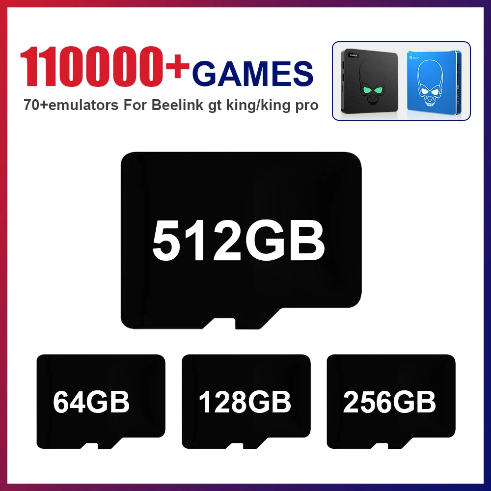 Tarjeta de juego utilizada para consola S922X Beelink GT King/King Pro, emuladores con más de 110000 juegos, SS/PSP/PS1/NDS/N64/DC/MAME/NES 70