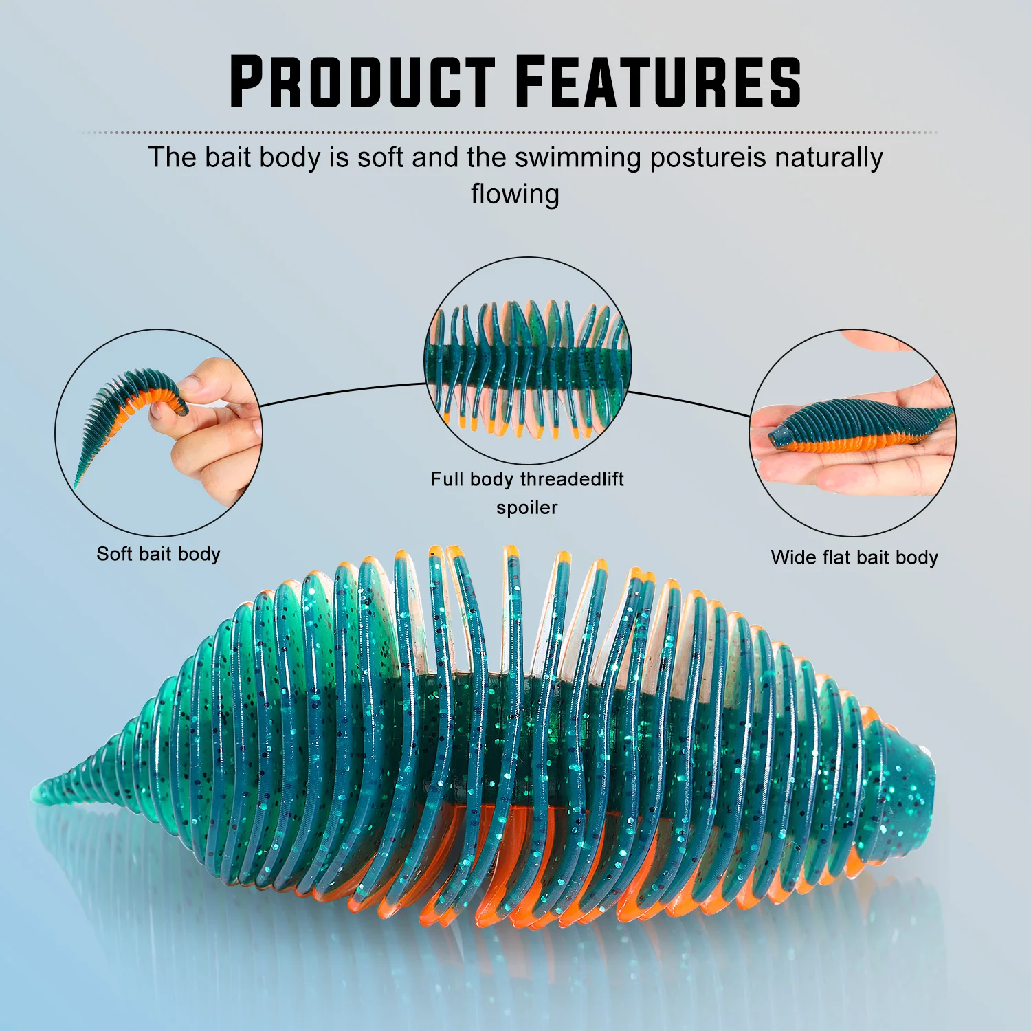 Sougayilang 5PCS 낚시 미끼 벨로우즈 아가미 웜 낚시 미끼 10cm/13g 7.5cm/6g 잉어베이스 파이크 낚시  Pesca에 대한 유충 부드러운 미끼 - AliExpress