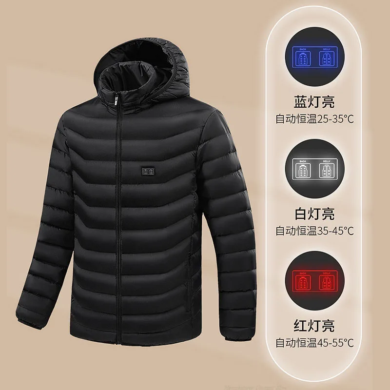 USB Heating Jackets Men Women 19/21 HEATING ZONES Winter Warm Heated Parkas Electric Waterproof