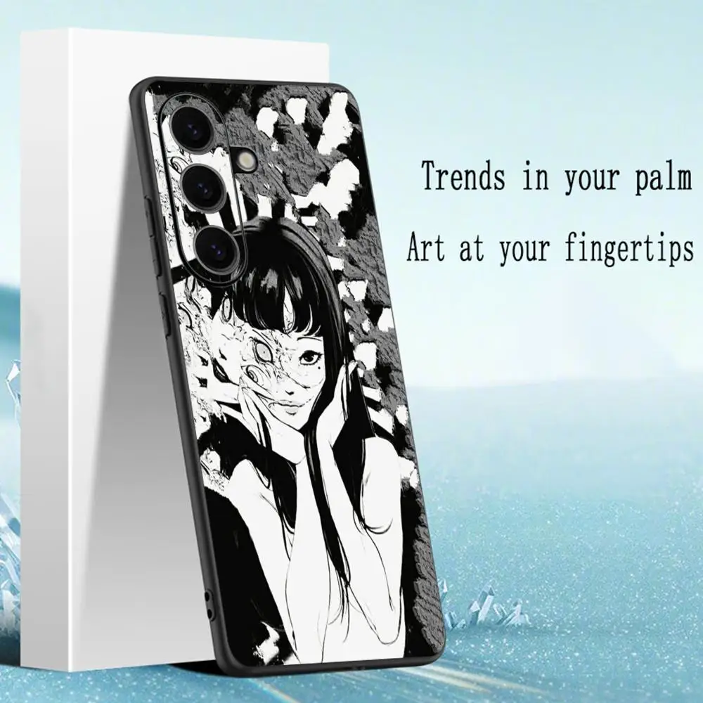 Tomie Junji Inspired Urban Horror Art Soft Black Phone Case