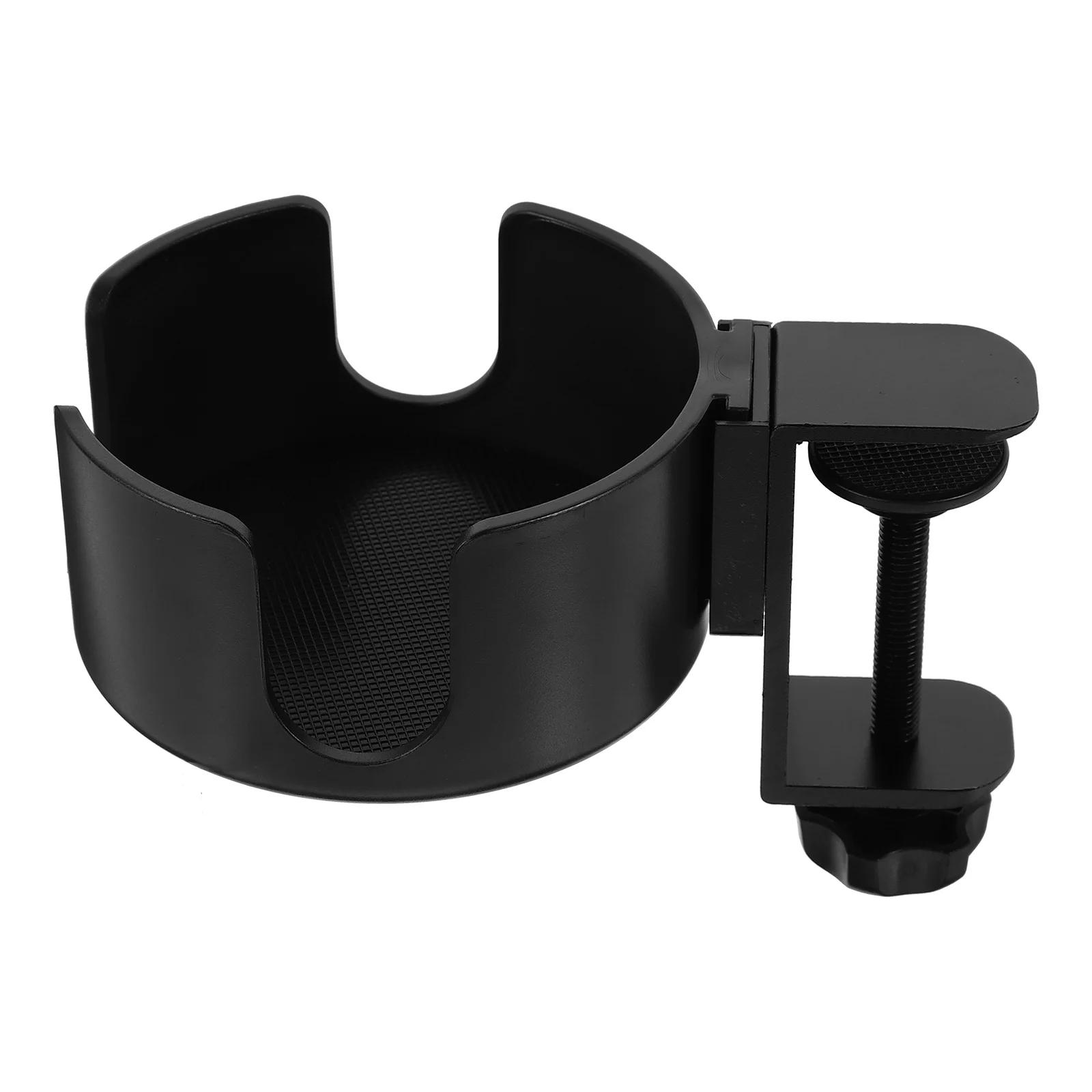 Black Clip On Cup Holder Desk Clamp Bottle Stand Table Side Drink Rack Office Cup Tumbler Holders Storage Desktop Accessories