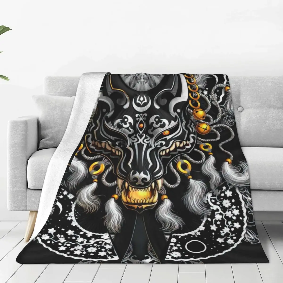 

Kitsune Mask Bed Blanket Flannel Blanket Flannel Blanket Air conditioning blanket