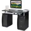 Computer Desk with Drawers & Storage Cabinet, Small Office Desk PC Laptop Workstation for Home, Studio, Office 3