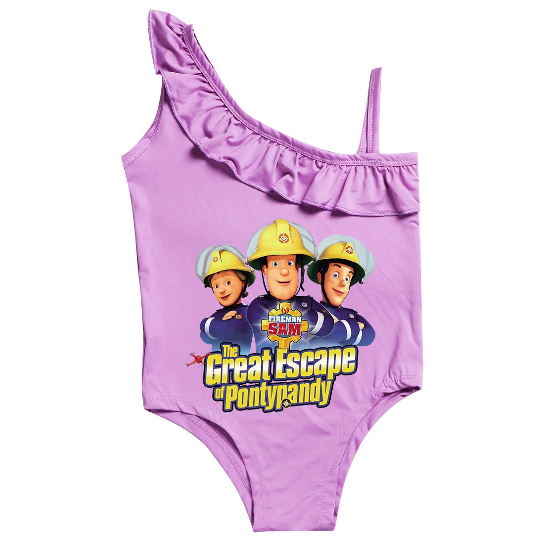 

Cartoon Fireman Sam Clothes Kids Beach Wear One Piece Swimwear Sleeveless Swimming Toddler Girls Cartoon Swimsuit Bathing Suits