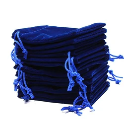 Luxurious Black Velvet Drawstring Pouches for Jewelry & Gift Packaging (Pack of 100) (Blue)