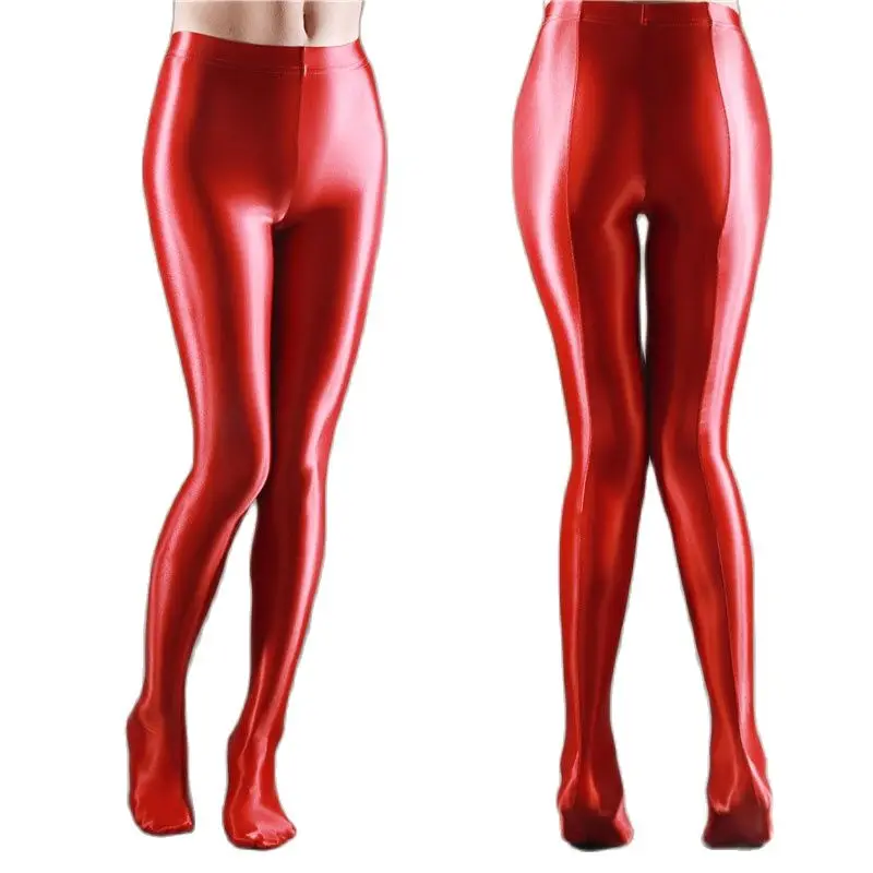 

Sexy Women Leggings Ultrathin Oil Glossy Pantyhose High Waist Yoga Pants Slim Fit Elastic Tights Dance Wear