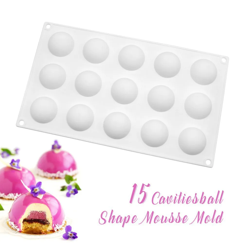 

15 Holes round Tart Decoration Dessert Silicone Tartlet Pastry Cake Mold For Baking Valentine's Day Wedding Mousse Mould