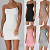 Summer Sexy Spaghetti Strap Camisole Backless Skirts Club Party Mini Dress Women Sleeveless Bodycon Sling Slim Wrap Hip Sundress 2