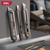 Deli Snap-off Utility Knife Mini Retractable Box Cutters 9mm 18mm High Carbon Steel Blades Auto Lock Office Home Use Hand Tool 1