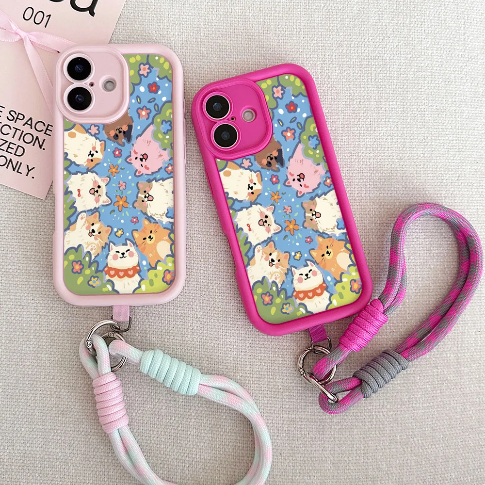 Cartoon Dog Wrist Chain Lanyard Phone Case Cover