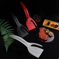 Spatule à œufs 2 en 1, pince à poignée et à rabat, outil de Flipper à œufs en Silicone, pince à Toast français pour poisson, cuisson antiadhésive 3