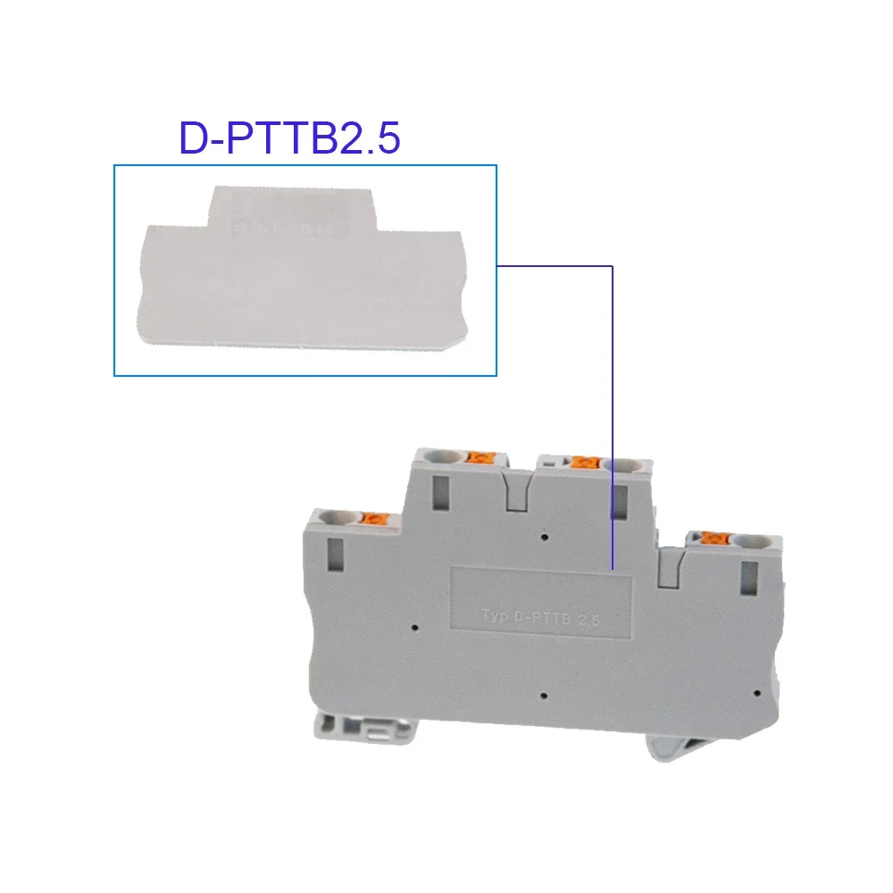 1 Piece D-PTTB2.5 End Cover for PTTB2.5 Din Rail Terminal Blocks din rail terminal block