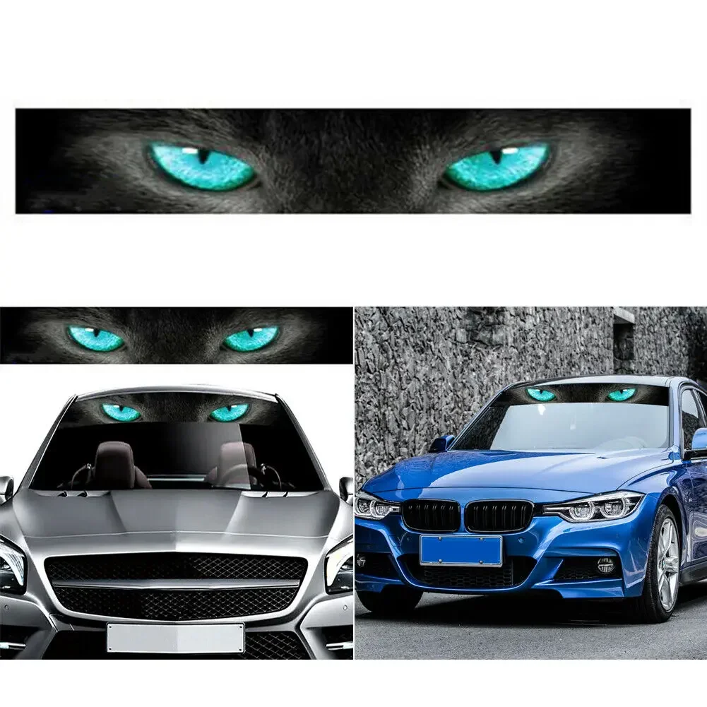 thumbnail image 1 of 1PC Pegatinas de vinilo con efecto 3D de bestia salvaje para parabrisas delantero de coche, pancartas para ventana, protector solar, decoración de automóvil, 1 of 5
