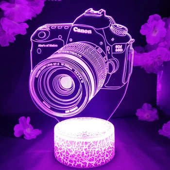 3D DSLR 디지털 카메라 착시 LED 조명, 친구 부모님 아들 딸 선물, 취미 조명 장식 책상 램프, 크리스마스 선물