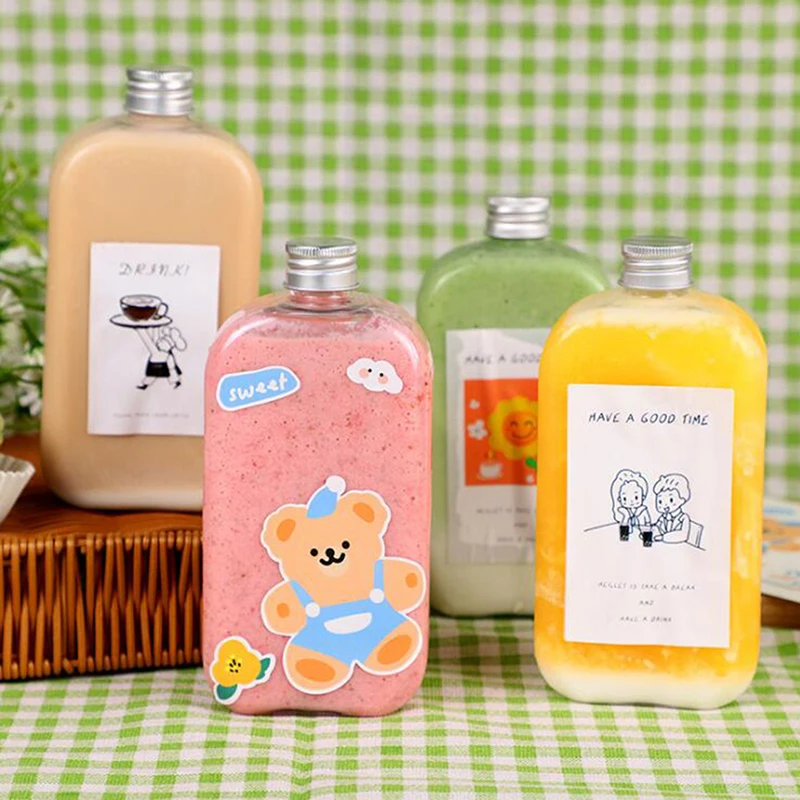 400ml Cute Kawaii Plastic Milk Carton Water Bottle