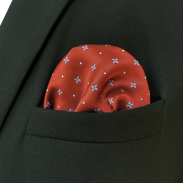 2022 NEW Mens Pocket Square puntini colorati Crimson Business Multicolor abito classico regalo fazzoletto a strisce accessori 6