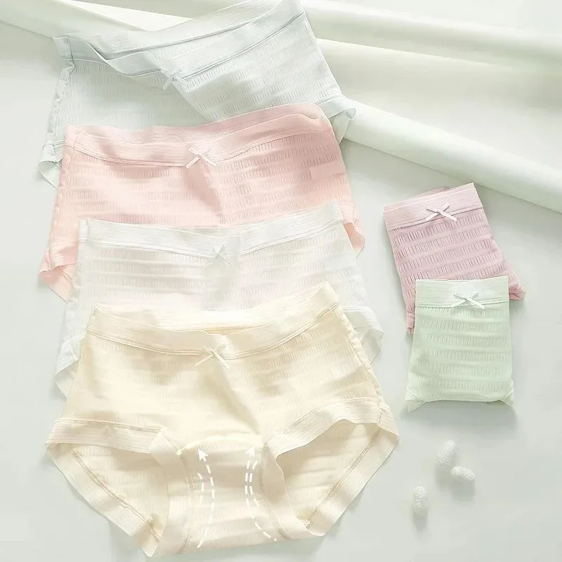 Ice Silk Panties for Women Sexy Transparent Briefs Seamless Breathable Middle Rise Underpants Comfort Soft Underwear Women