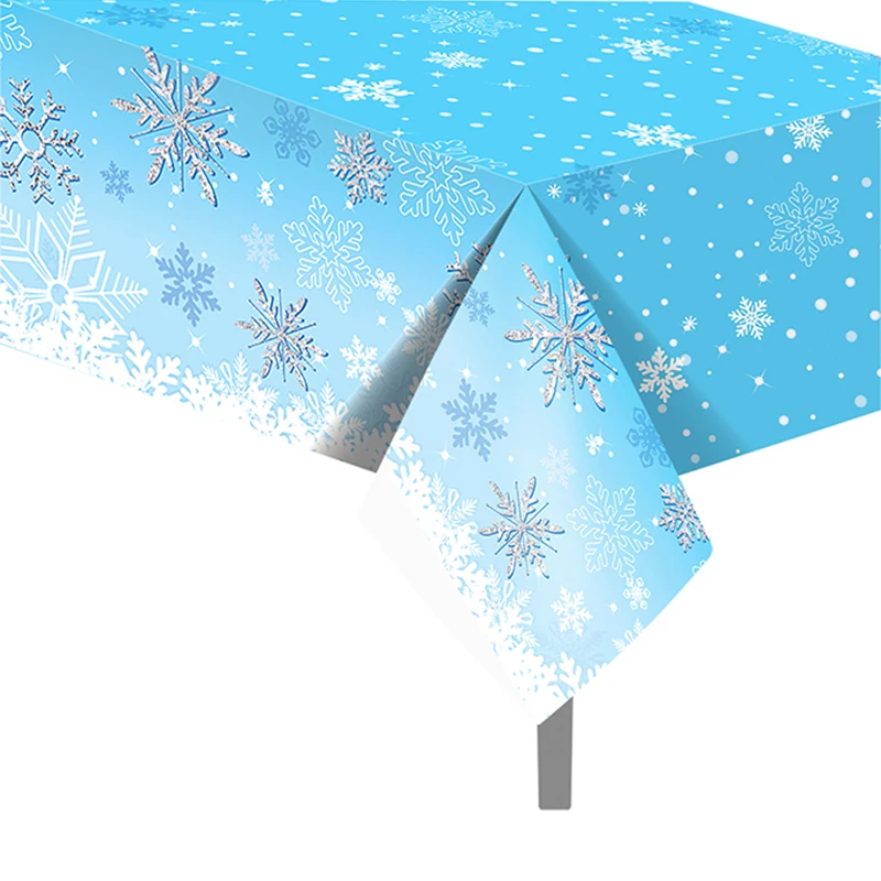 Frozen Snowflake Disposable Party Tablecloth Snow Ice Freeze Theme Birthday Party Decorations Kids Favors Baby Shower Supplies