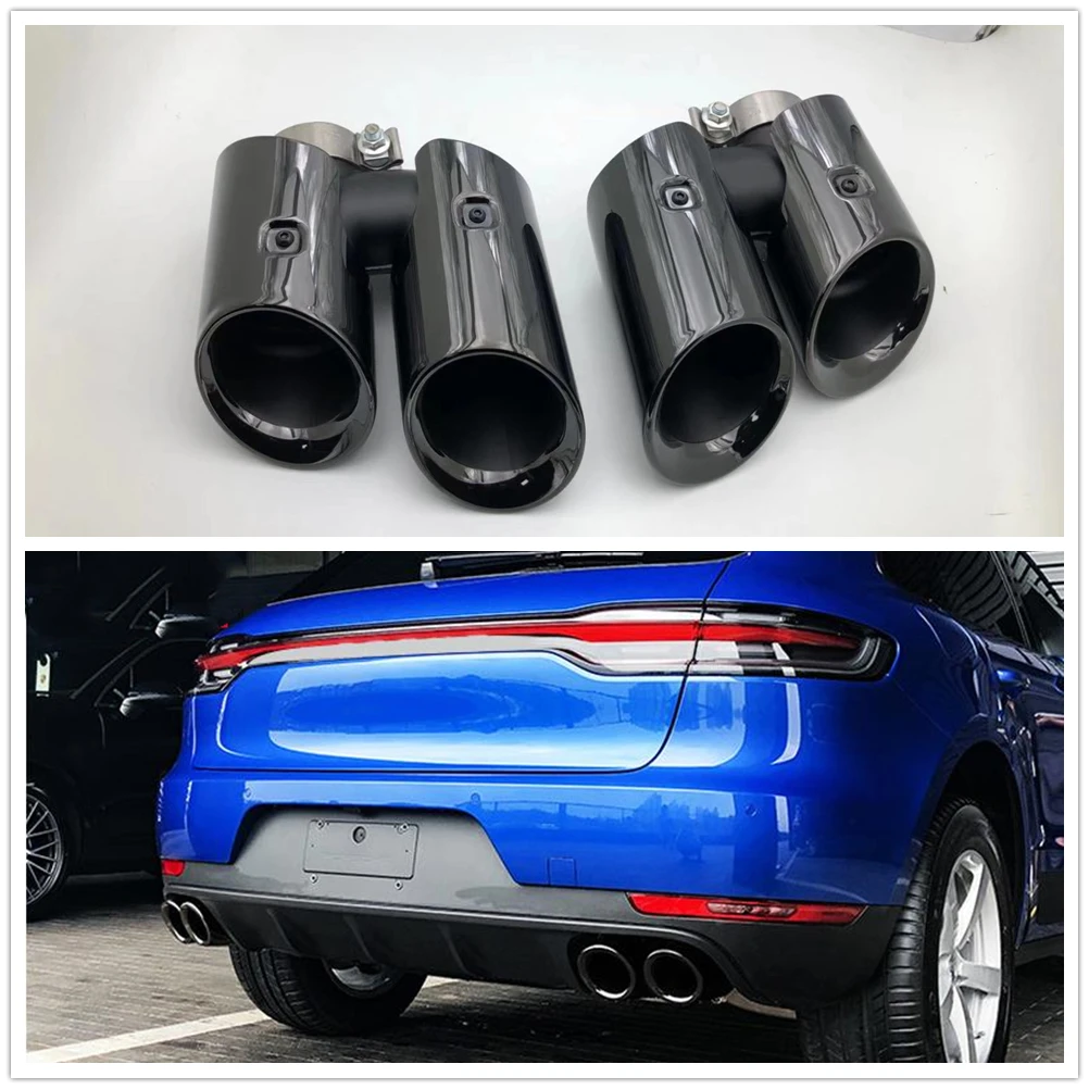 Exhaust Muffler Tip Pipe For Porsche Macan GTS 2.0T 2019 Black Car Rear