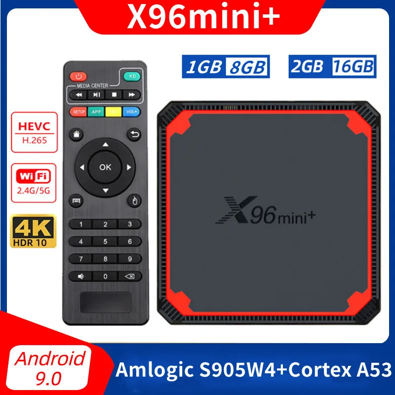 X96mini+ Smart Android TV BOX Amlogic S905W4 Android 9.0 2.4G+5G Dual WiFi 4K HD LAN 100M Set Top Box Media Player 2GB 16GB bp2 tv box android 11 0 amlogic s905w2 av1 4k smart set top box andriod 2 4g 5g dual wifi media player tv box hk1 rbox w2