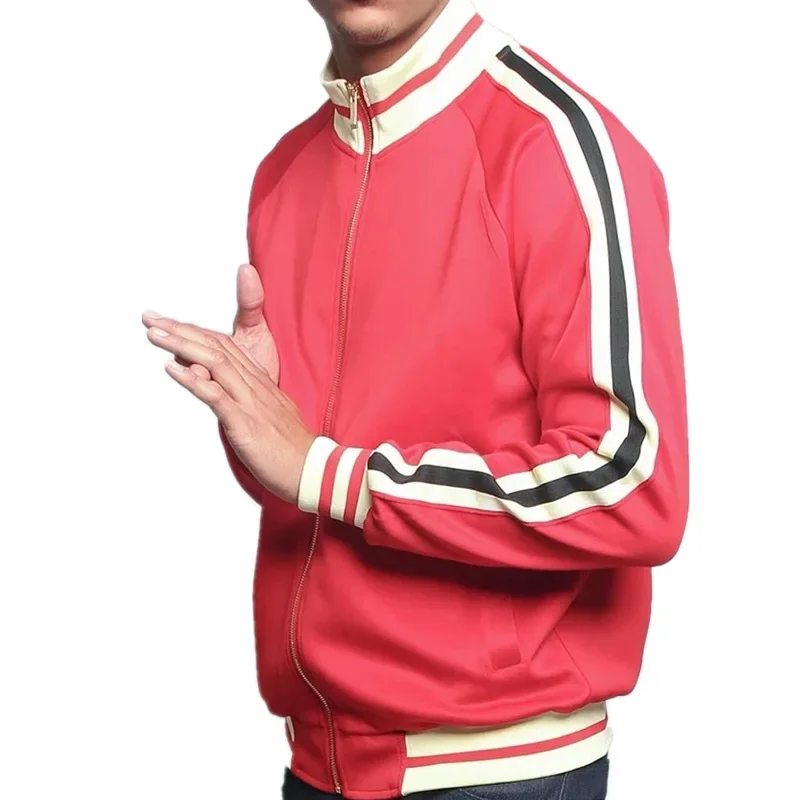 Striped Baseball Jacket Casual Men's Autumn/winter Sweatshirt Cardigan Sporty Elegant Style