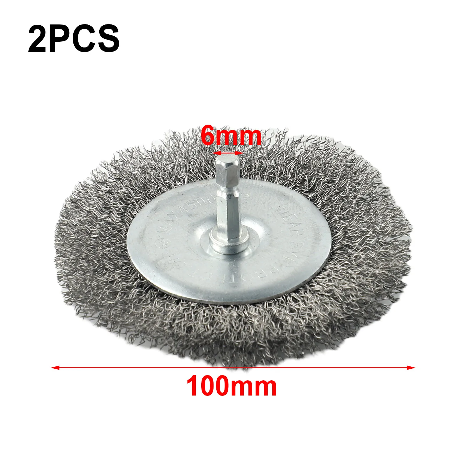 

2pcs Electric Joint Brush 100mm Diameter 6mm Shank Diameter Replacement Brush Wire Brush Set For EFB 400 Blister Power Tool Part