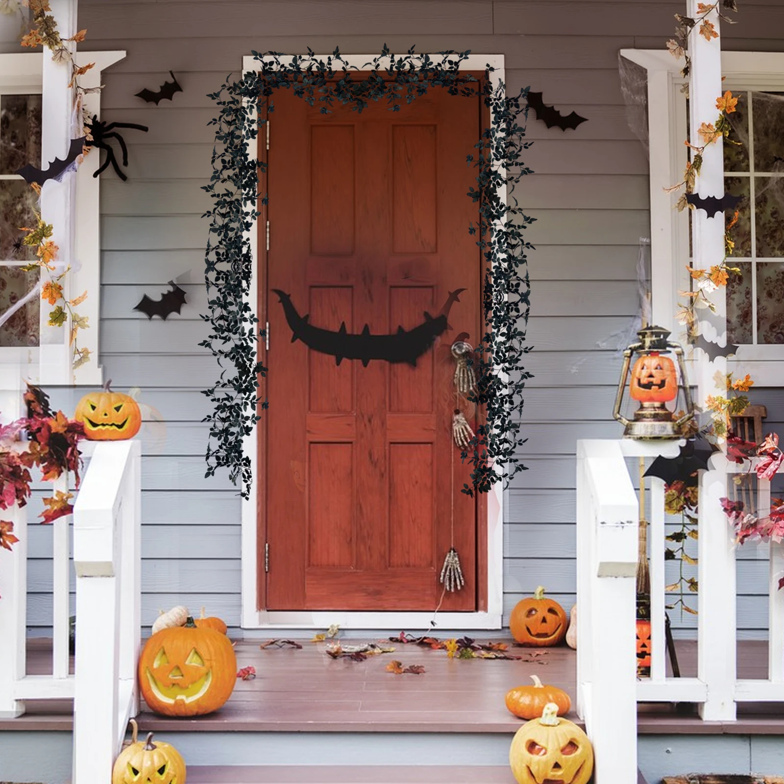 1 Pièce Guirlande De Feuilles Artificielles Pour Halloween Accrochage De  Feuilles D'érable Fausses Feuilles D'automne En Plastique Décoration De  Thanksgiving Florales D'automne Pour La Maison, Mariage, Jardin, Hôtel,  Automne Récolte, Fête D'halloween