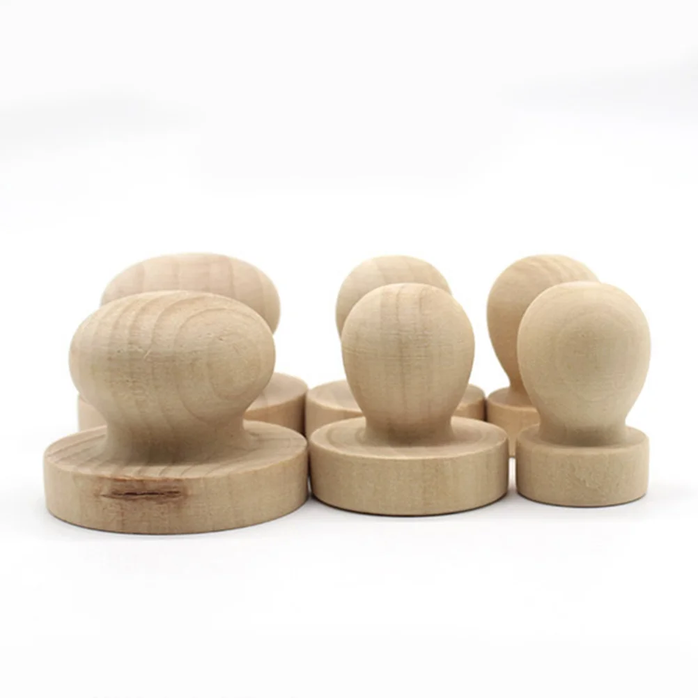 

Stamp Wooden Round Handle DIY Stamp For Scrapbooking Craft Diary Solid Wood Round Handle Seal Handle