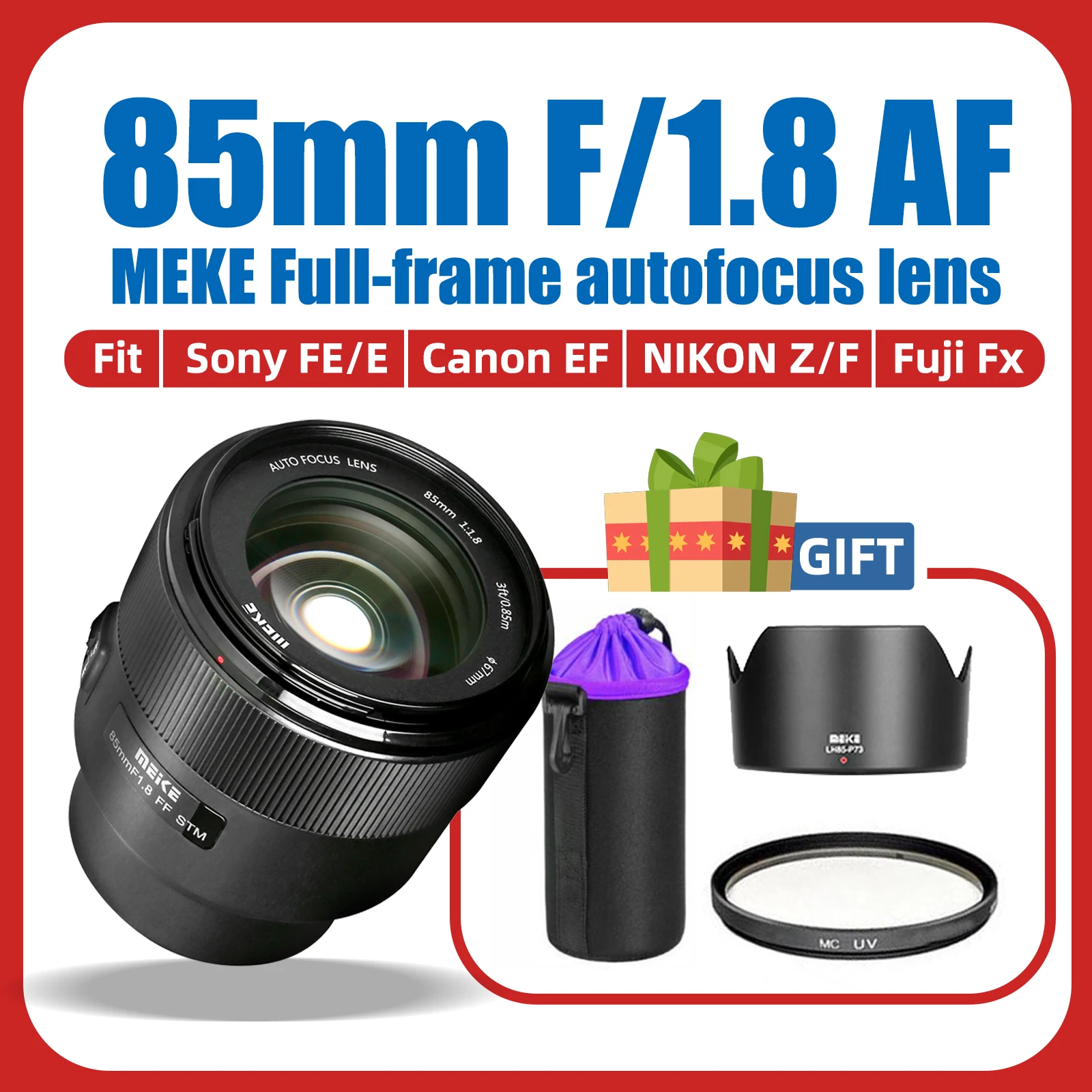 Meike 85Mm F1.8 Af Full Frame Stm Medium Telephoto Prime Portrait Lens Per Sony A9 A7Iii A7Ii A7R3 A7R4